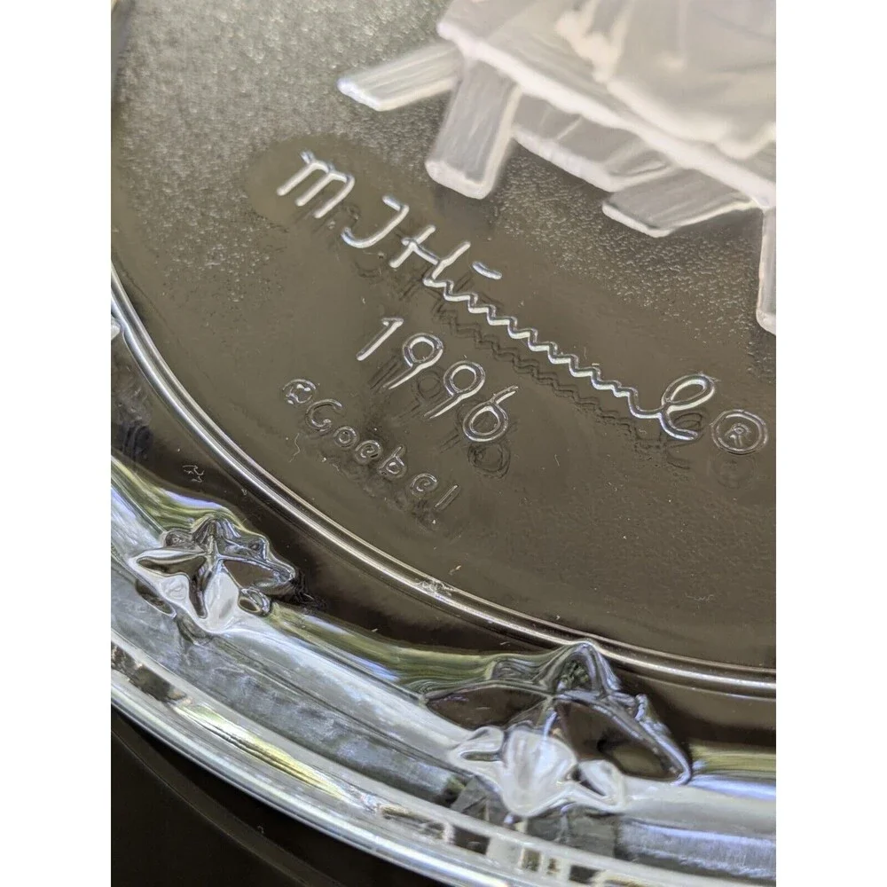 MJ Hummel Vtg Goebel Christmas Nativity Glass Plate 1996 Made In Germany Angel